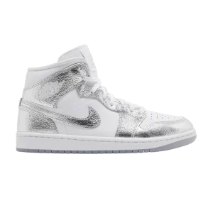 Femme Air Jordan 1 Mid SE 'Metallic Silver' Blanc/Wolf Gris/Métallique Argent FN5031 100