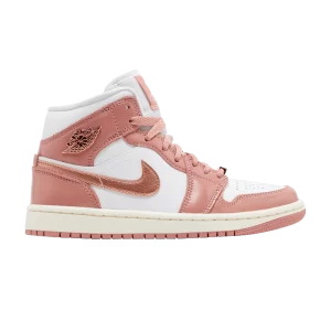 Femme Air Jordan 1 Mid SE 'Red Stardust' Rouge Stardust/Blanc/Voile/Cuivre Métallique FB9892 670