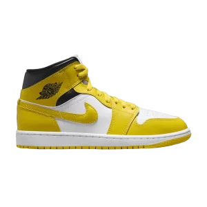 Femme Air Jordan 1 Mid 'Vivid Sulphur' Blanc/Gris brillant/Noir BQ6472 170