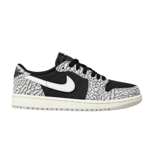 Femme Air Jordan 1 Retro Low OG 'Black Cement' Noir/Mousseline/Gris/Blanc/Voile CZ0775 001