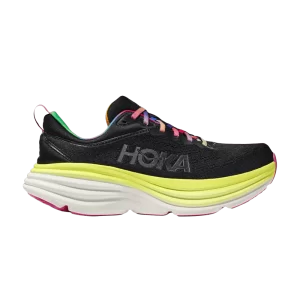 HOKA Wmns Bondi 8 'Black Rainbow' Baskets Noir/Citrus Shine 1127952 BCGL