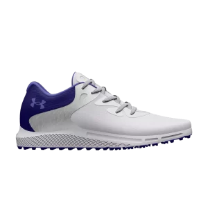 Under Armour Wmns Charged Breathe 2 Spikeless Golf 'White Purple' Baskets Blanc/Argent métallisé 3026403 100