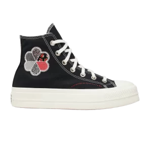 Converse Wmns Chuck Taylor All Star Lift Platform High 'Crafted Patchwork' Baskets Noir/Aigrette/Rouge A05194C