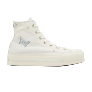 Converse Wmns Chuck Taylor All Star Lift Platform High 'Tiny Tattoos' Baskets Vintage blanc/bleu cocon A07135C