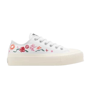Converse Wmns Chuck Taylor All Star Lift Platform Low 'Summer Broderie' Baskets Blanc/Aigrette/Oops rose A10822C
