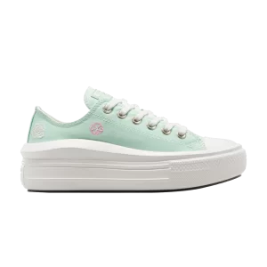 Converse Wmns Chuck Taylor All Star Move Platform Low 'Summer Broderie' Baskets Sticky aloe vert/Aigrette/Oops rose A10823C