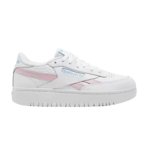 Reebok Wmns Club C Double Revenge 'White Pink Glow' Baskets Chaussures Blanc/Rose Glow/Radiant Aqua GV7030