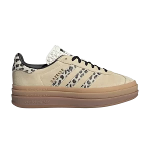 adidas Wmns Gazelle Bold 'Cheetah Stripes' Baskets Blanc crème/Noir couleur/Blanc crème JI1370