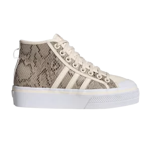 adidas Wmns Nizza Platform Mid 'Python' Baskets Miracle Blanc/Miracle Blanc/Noir HQ1981