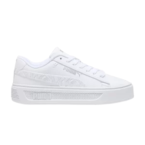 Baskets Puma Wmns Smash Platform v3 'Blanc Argent Rose 'Blanc/Argent 397578 01