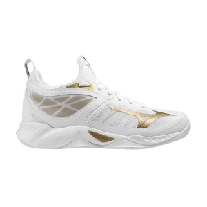 Mizuno Wmns Wave Dimension 'White Gold' Baskets Blanc/Or 430314 0074