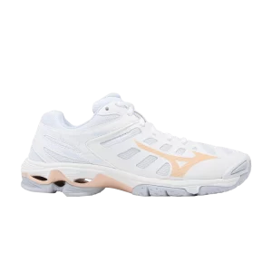 Mizuno Wmns Wave Tension 'White Peach Parfait' Baskets Blanc/Peach Parfait/Bleu Halogène V1GC216000