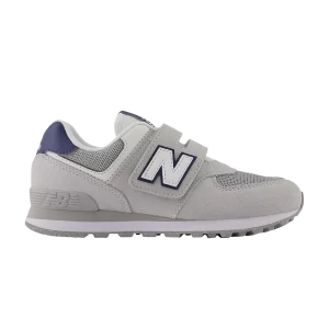 New Balance 574 Hook & Loop Little Kid Wide 'Brighton Grey Navy' Brighton Gris/Marine PV574ESB W