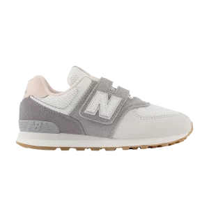 New Balance 574 Hook & Loop Little Kid Wide 'Grey Matter Rose Sand' Matière grise/Sable rose PV574DGP W