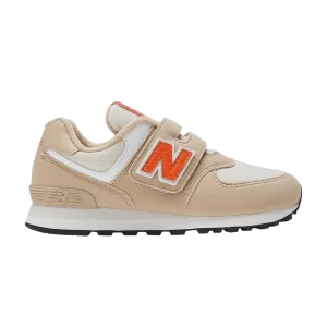 New Balance 574 Hook & Loop Little Kid Wide 'Incense Poppy' Baskets Encens/Poppy PV574HBO W