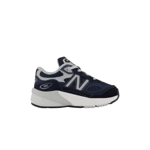 New Balance 990v6 Baskets larges « Navy » pour tout-petits Marine/Argent IC990NV6 W