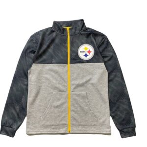 B20THER Veste à col montant NFL Steelers Veste grise 1251045
