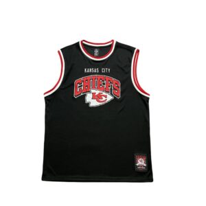 Buck Up NFL Kansas City Chiefs Maillot Noir Maillot de Basket-Ball Blanc 1229364