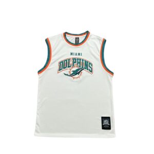 Buck Up NFL Miami Dolphins Maillot de basket-ball blanc Gris 1229221