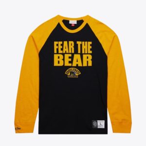 Mitchell & Ness T-shirt noir à manches longues flammé légendaire des Bruins de Boston Gris 1297058