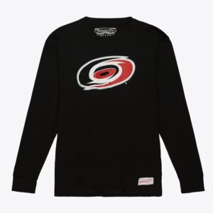 Mitchell & Ness T-shirt noir à manches longues avec logo vintage des Hurricanes de la Caroline Noir 1297138