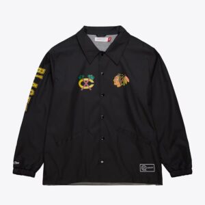 Mitchell & Ness Veste noire des entraîneurs à pression intégrale des Blackhawks de Chicago Noir 1307301
