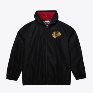 Mitchell & Ness Black Chicago Blackhawks Veste coupe-vent entièrement zippée Noir 1307268