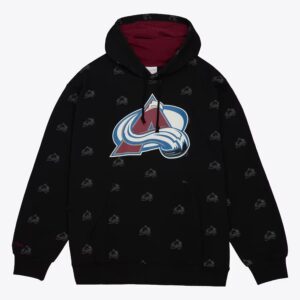 Mitchell & Ness Black Colorado Avalanche Allover Print Fleece Pull à capuche Noir 1377367