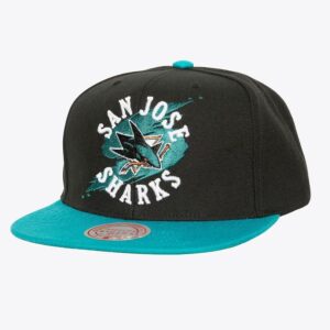 Casquette de baseball Mitchell & Ness noir San Jose Sharks Circle Splash Snapback Hat noir 1222384