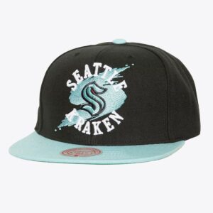 Casquette de baseball Mitchell & Ness noir Seattle Kraken Circle Splash Snapback Hat noir 1236635