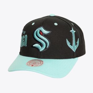 Mitchell & Ness Casquette Seattle Kraken Overbite Pro Snapback Noir Vert 1222420