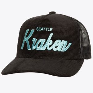 Casquette de baseball Mitchell & Ness noir Seattle Kraken Times Up Trucker chapeau réglable noir 1222431