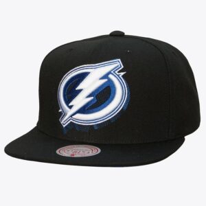 Mitchell & Ness Noir Tampa Bay Lightning 7.0 Big Face Snapback Chapeau Marron 1236711