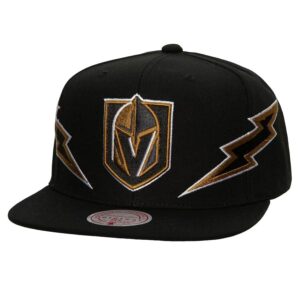 Mitchell & Ness Black Vegas Golden Knights Double Trouble Snapback Chapeau Noir 1259697