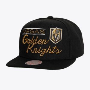 Casquette de baseball Mitchell & Ness noir Vegas Golden Knights rétro Lock Up Snapback chapeau jaune 1259733