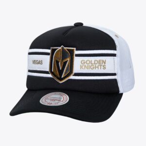 Casquette de baseball Mitchell & Ness Black Vegas Golden Knights Sideline Trucker Snapback Hat blanc 1259728