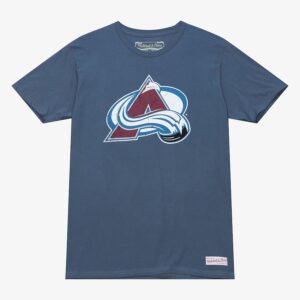 Mitchell & Ness T-shirt bleu Colorado Avalanche avec logo en détresse blanc 1296963