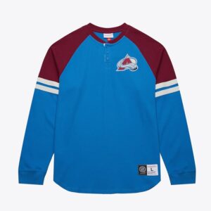 Mitchell & Ness Bleu Colorado Avalanche Thermal Henley Haut Bleu 1304611
