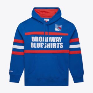 Mitchell & Ness Bleu New York Rangers Head Coach Polaire Pull à capuche Noir 1376986