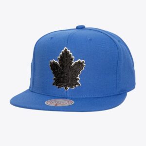 Mitchell & Ness Bleu Toronto Maple Leafs Logo Eclipse OG Snapback Chapeau Bleu 1251080