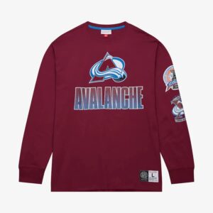 Mitchell & Ness Bordeaux Colorado Avalanche Allover T-shirt à manches longues Bordeaux 1304630