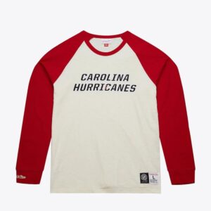 Mitchell & Ness Cream Carolina Hurricanes Legendary Slub Raglan T-shirt à manches longues noir 1297106