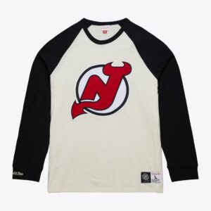 Mitchell & Ness Crème New Jersey Devils Legendary Slub Raglan T-shirt à manches longues Crème 1376424