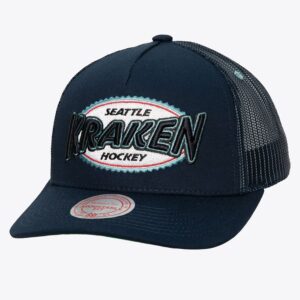 Mitchell & Ness Deep Sea Blue Seattle Kraken Team Seal Trucker Casquette réglable Bleu 1222402