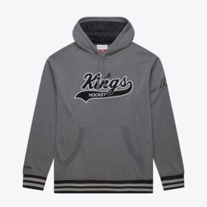 Mitchell & Ness gris Los Angeles Kings Snow Washed Vintage Logo polaire pull à capuche blanc 1377082
