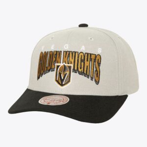 Casquette de baseball Mitchell & Ness gris Vegas Golden Knights Boom Text Pro Snapback Hat blanc 1259821