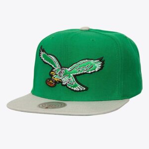 Mitchell & Ness Kelly vert gris Philadelphia Eagles Team 2 Tone 2.0 Snapback Hat noir 1280984