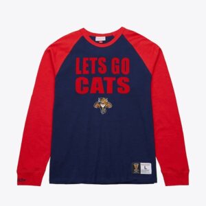Mitchell & Ness Navy Florida Panthers Vintage Logo Legendary Slub T-shirt à manches longues bleu 1376145