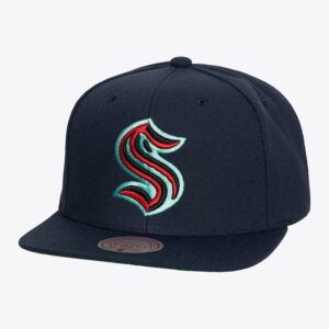 Mitchell & Ness Marine Seattle Kraken Alternate Flip Snapback Chapeau Bleu 1222435