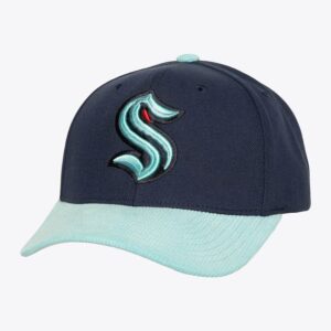 Mitchell & Ness Marine Seattle Kraken Cord Pro Snapback Chapeau Bleu 1236631